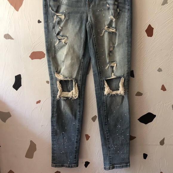 KanCan Distressed Paint Splatter Boyfriend Jeans size 25/3 - Picture 5 of 13